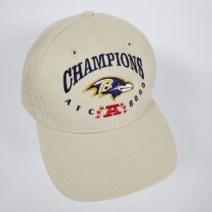 Vintage Baltimore Ravens AFC Champions 2000 Baseball Cap Hat Adjustable Y2k